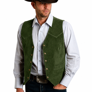 Gilet formel slim pour homme, respirant, avec rivets, de haute qualité, personnalisable avec logo, OEM, pour l'automne - Product Image 6