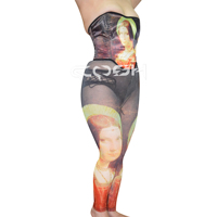 Corsés al por mayor con estampado sublimado de la Mona Lisa y conjunto de leggings sublimados