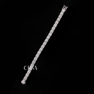 <b>Indian</b> Exporter Elegant Moissanite Baguette Diamond Link Tennis Bracelet or Everyday Wear Available at Factory Price - Product Image 3