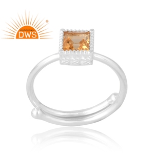 Anillo de piedras preciosas de citrino Natural de Plata de Ley 925, joyería personalizada para mujer, regalo para ella - Product Image 1