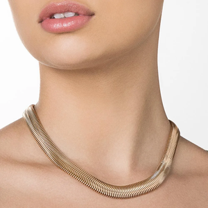 Collar de Eslabones de Cola Gruesa Chapado en Oro Amarillo de 22K, Joyería de Moda para Mujer, Boda, Vintage, Sin Piedra - Product Image 1