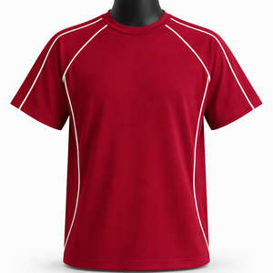 Camiseta Deportiva para Hombre de Secado Rápido, Transpirable, de Poliéster, para Correr y Gimnasio, con Ribete en Contraste, Manga Raglán, Ropa Deportiva Personalizada - Product Image 1
