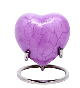 Urna moderna de metal Morado para cenizas, tamaño personalizado, recuerdo de amor conmemorativo, soporte decorativo de corazón de latón para funeral, cremación conmemorativa - Product Image 2