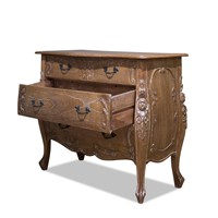 Francés Louis XVI antiguo tocador cajón de madera maciza caoba nogal europeo Almacenamiento de lujo para dormitorio conjunto hogar apartamento