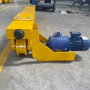 Carro de extremo de bloque L accionado por motor de caja de cambios para grúa aérea Carro de viaje de una sola viga Capacidad de 7,5 toneladas - Product Image 1