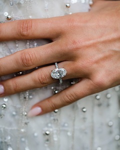 12x8mm Oval Cut <b>Moissanite</b> Engagement <b>Ring</b> with Hidden Halo and Pave Band | Bridal Wedding Anniversary Fine Jewelry - Product Image 1