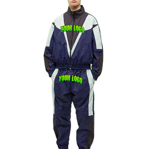 Venta al por mayor de chándales deportivos ligeros de nailon bloque de color chaqueta cortavientos y conjunto de Jogger de poliéster sólido chándal para correr - Product Image 1