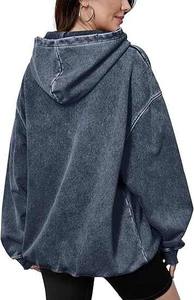 เสื้อมีฮู้ดสำหรับผู้ชายและ100% ผ้าคอตตอนแบบปักลายทรงโอเวอร์ไซส์สำหรับฤดูหนาว - Product Image 3