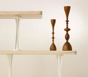 Sol de luxe debout bois artisanat pilier bougeoirs teck bois bougeoirs indien artisanat bougeoir Table décor article - Product Image 2