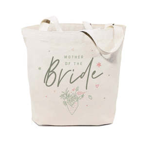 Sac fourre-tout en toile de coton à motif floral pour la mère de la mariée, design de type lettre pour mariage - Product Image 1