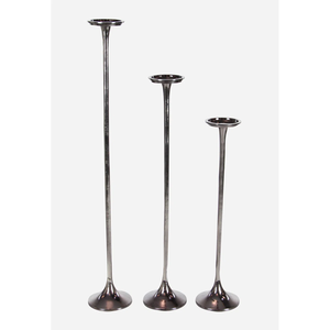 Meilleures ventes : Porte-bougie décoratif unique en aluminium argenté, support de bougie pour ornement de table de mariage - Product Image 6