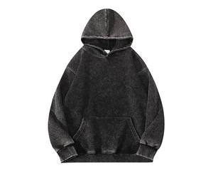 Hoodies respirants délavés à l'acide avec broderie, logo personnalisé imprimé numériquement, en coton écologique, coupe ample - Product Image 2
