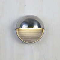 Applique Murale LED E26 Industrielle Vintage en Aluminium Coulée et Verre, Ovale, Étanche, pour Extérieur, Couloir, Jardin, Café, avec Lamelles