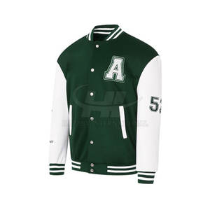 Blouson universitaire décontracté pour homme, qualité supérieure, col montant, logo frontal, écologique, respirant, vente en gros de vêtements - Product Image 3