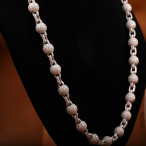 Collar de Cadena de Eslabones con Diamantes Cultivados en Laboratorio, Corte Redondo, Plata de Ley 925, Estilo Hip Hop, Joyería Brillante para Fiestas - Product Image 5