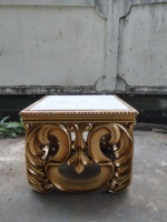 Table basse classique de luxe en bois de mahogany massif sculpté, style français moderne, avec plateau en marbre, marque Tain, meubles pour salon