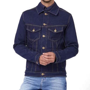 Veste en jean bleu personnalisée pour hommes avec un style vintage idéal pour la vente au détail de la mode et la promotion de la marque - Product Image 1