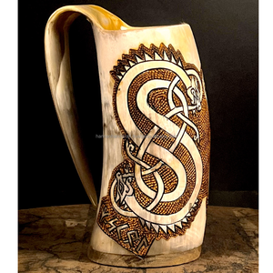 Taza de Cuerno de Búfalo Natural, Tazas Vikingas de Cuerno para Beber de HANNAN HANDICRAFT - Product Image 2