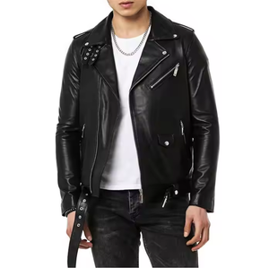 แจ็กเก็ตหนังสำหรับผู้ชายแจ็คเก็ตหนังซิปเต็ม - Product Image 1