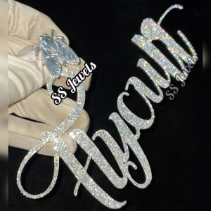 VVS Jewelry 925 Silver Iced Hip Hop Style Nombre Charm Necklace Moissanite Diamond Letter Colgante Regalo del Día de la madre - Product Image 3