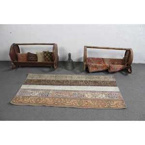 Tapis d'appoint vintage 2,8 x 5,7 pieds, tapis abstrait turc brun - Product Image 3