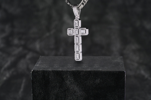925 personalizado plata Hip Hop colgante Iced Street moda diseño diamante Moissanite personalizado Cruz Baguette aleación fina cristiana - Product Image 3