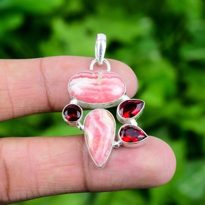 Pendentif rotatif JESSICA CREATION en argent sterling 925 plaqué or avec rhodochrosite rose, élégant et tendance, par un créateur tiers - Product Image 4