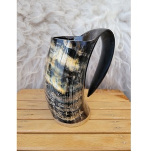 Jarra de Cerveza de Cuerno de Buey Natural, Taza Artesanal Hecha a Mano - Product Image 1