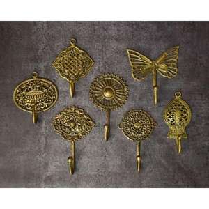 Decorative Brass Wall Hooks With Authentic Antique Design for Entryways Golden Polished Finished Wall Hooks - Product Image 3