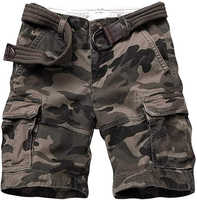 Short cargo kaki à 6 poches pour homme, demi-pantalon pour extérieur, été, entraînement, technique brodée, teinture unie, short de randonnée pour adulte