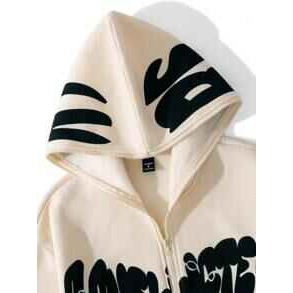 Sudadera con Capucha de Forro Polar con Cremallera Completa y Logotipo Personalizado, Ropa Urbana Gruesa, 100% Algodón, Resistente al Viento, Impermeable, Transpirable, para Hombre, Invierno - Product Image 2