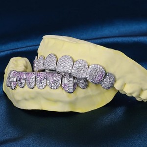 Luxury Hip Hop Iced Out <b>Diamond</b> Grillz Customized 14k 18k White Gold <b>Teeth</b> Grillz VVS Moissanite <b>Diamond</b> Grillz for Men - Product Image 4