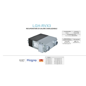 Unidad de Recuperación de Calor Entalpica por Conductos Mitsubishi Lossnay LGH-100RVX3-E para Sistemas HVAC - Product Image 3