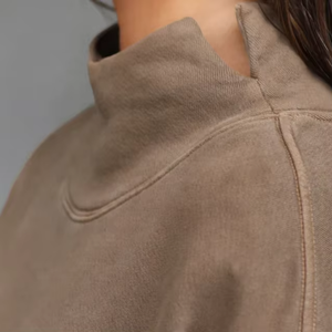 Suéter de marca personalizado para mujer, ropa deportiva activa, Sudadera con capucha para gimnasio, sudadera de gran tamaño larga, Otoño Invierno, logotipo frontal, cuello simulado - Product Image 3