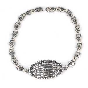 Pulsera de Oro de 18K con Diamante Corte Princesa y Perla, Cadena de Plata de Ley 925 Oxidada con Diseño de Pluma en Oro Rosa, Bañada en Rodio - Product Image 1