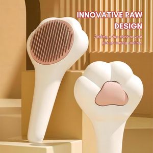 Simpatico gatto a forma di zampa con un clic con pulsante di rilascio per la rimozione dei peli in pelliccia profonda spazzola per la rimozione del pettine - Product Image 4