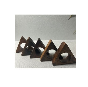 Anillos de servilleta de madera de lujo para decoración de mesa elegante en cenas, celebraciones, bodas, hoteles y restaurantes - Product Image 2