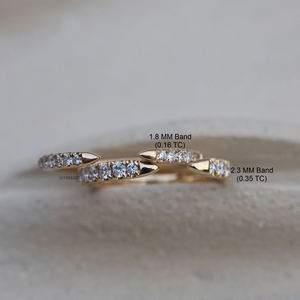 Bague de mariage queue de serpent en or massif 14K avec accents de diamant taille ronde, 2.3MM/1.8MM de large manchette ouverte faite à la main Bague vintage antique - Product Image 4