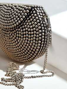 Glam Luxury Metallic Clutch For Women Crafted For Weddings Receptions Evening Party Purse With Chain Strap Unique Designer - Product Image 3