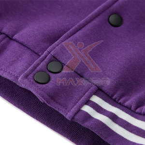 Vestes Letterman d'hiver, couleur unie, boutons recouverts, veste Letterman d'hiver - Product Image 5