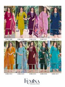 Collection en gros de vêtements de fête d'hiver Salwar Kameez en soie romaine prêts à l'emploi pour les vêtements indiens et pakistanais - Product Image 6