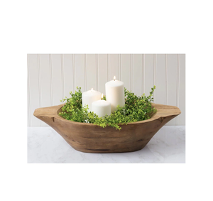 Bol à pâte en bois pour bougie et décoration de la maison couleur bois naturel pour forme ronde et design sculpté - Product Image 6