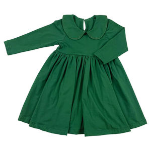 Vestidos Vintage personalizados para niñas, ropa <span class=keywords><strong>de</strong></span> bambú para niñas, vestido informal suave <span class=keywords><strong>de</strong></span> manga larga con cuello redondo para niños - Product Image 4