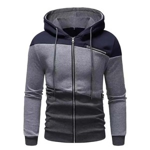 Bloc couleur Gym Fitness hommes à capuche haute qualité fermeture éclair à manches longues personnalisé polaire matériel bases respirant hiver à capuche - Product Image 3
