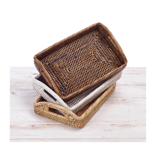 ถาดเสิร์ฟขนมหวายทรงกลมพร้อมที่จับไม้ถาดเสิร์ฟขนมปังและขนม - Product Image 3