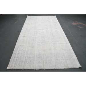 Tapis vintage, tapis turc 5,2x9,9 pieds, tapis persan en laine blanc-gris - Product Image 1