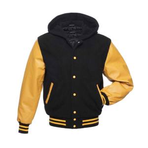 Veste universitaire à manches en cuir PU Bomber en laine personnalisé Manteau de baseball universitaire Logo brodé OEM Style unisexe - Product Image 5