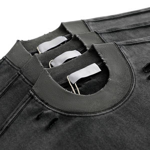 T-shirts pour hommes en coton 100% léger, personnalisés, avec logo, service OEM, lavage à l'acide, t-shirts noirs délavés sur mesure - Product Image 4