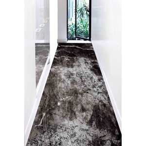 Tapis en pierre de marbre noir : Tapis contemporain à motifs en encre d'alcool, avec poils doux - Product Image 5