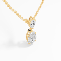 Collier Pendentif Chrétien Moderne VABS DIAMOND 2.96 Ctw en Or Bicolore 14K/18K et Argent Plaqué Rhodium pour Femme avec Moissanite